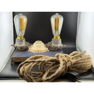 Handmade Vintage Style Plug-In Wall Sconce, One of a Kind